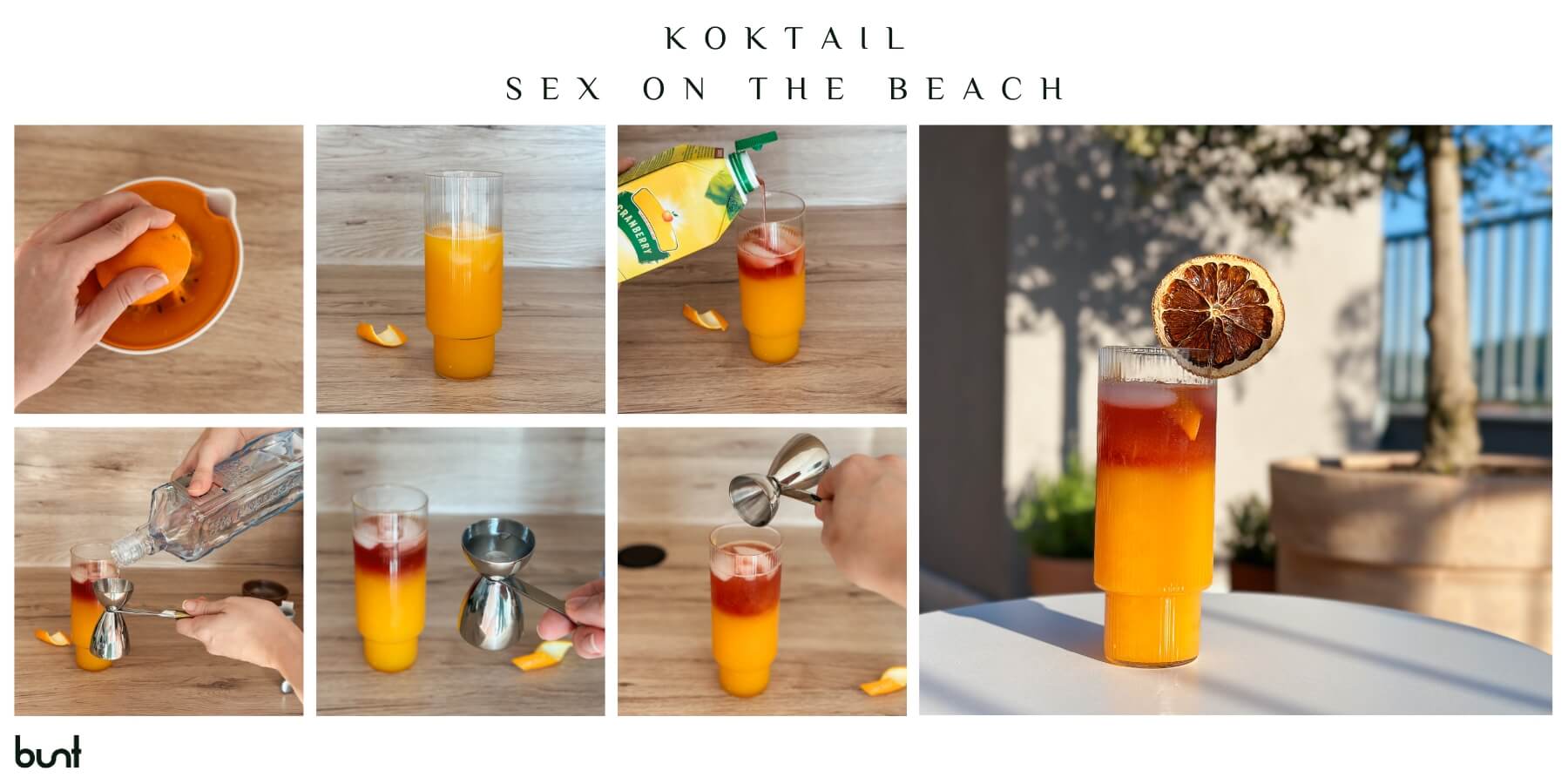Návod na prípravu koktailu Sex on the Beach.