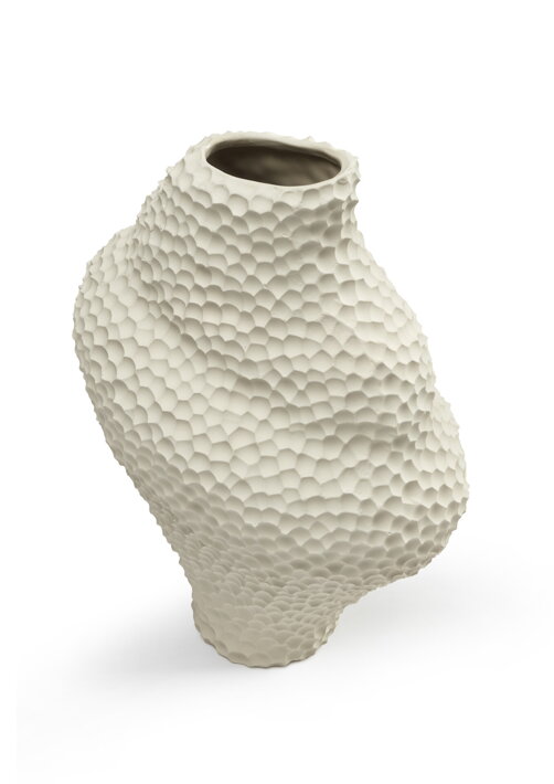 Štýlová veľká váza z krémovej keramiky ako dizajnová socha