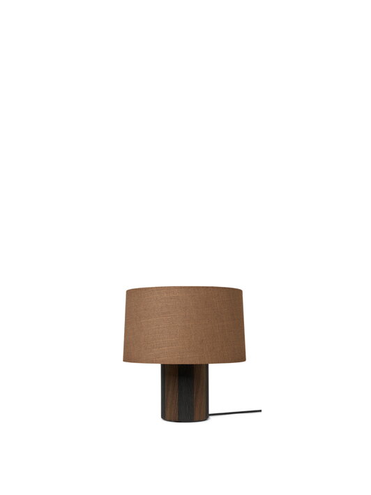 Okrúhle textilné tienidlo na stolovú lampu v škoricovej farbe