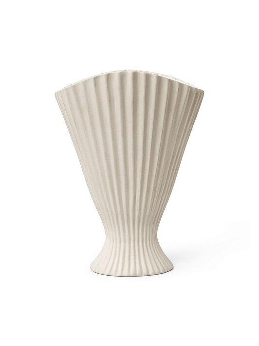 Luxusná honosná váza so skladaným výrazom z bielej keramiky