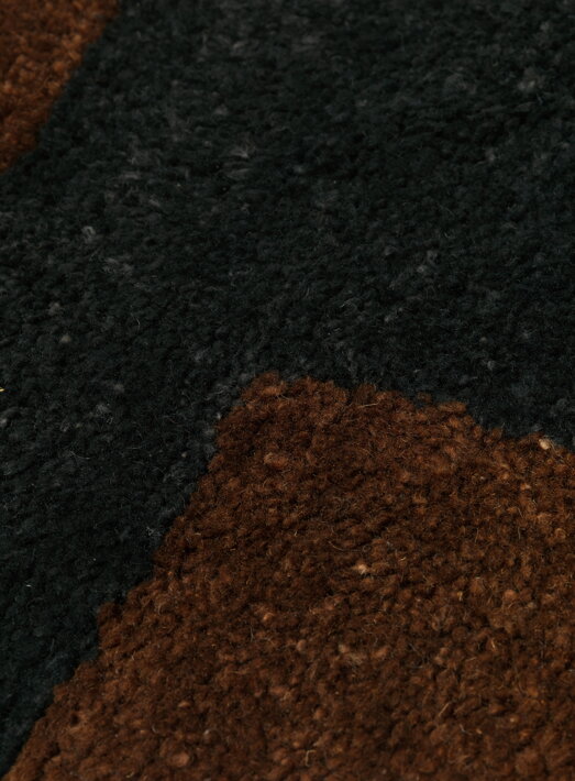 Ručne tkaný veľký koberec z vlny vo farbe čierna/hnedá