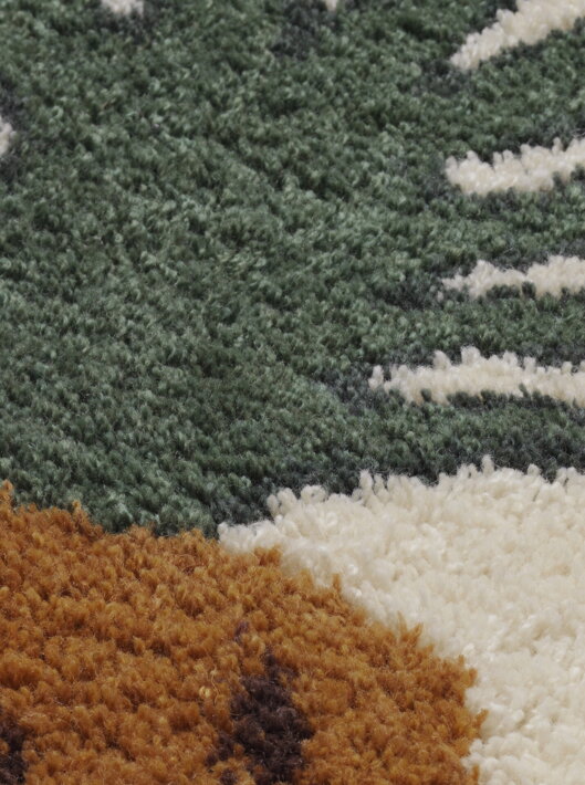 Ručne všívaný malý vlnený koberec s motívom ananásu