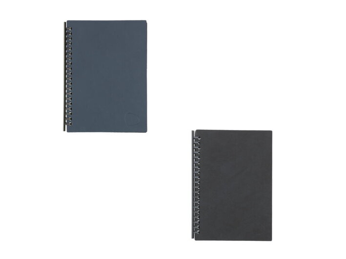 Štýlový kožený zápisník vo farebnej kombinácii tmavomodrá/čierna