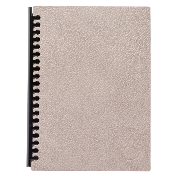 Dizajnový zápisník z recyklovanej kože vo farebnej kombinácii sivá/čierna