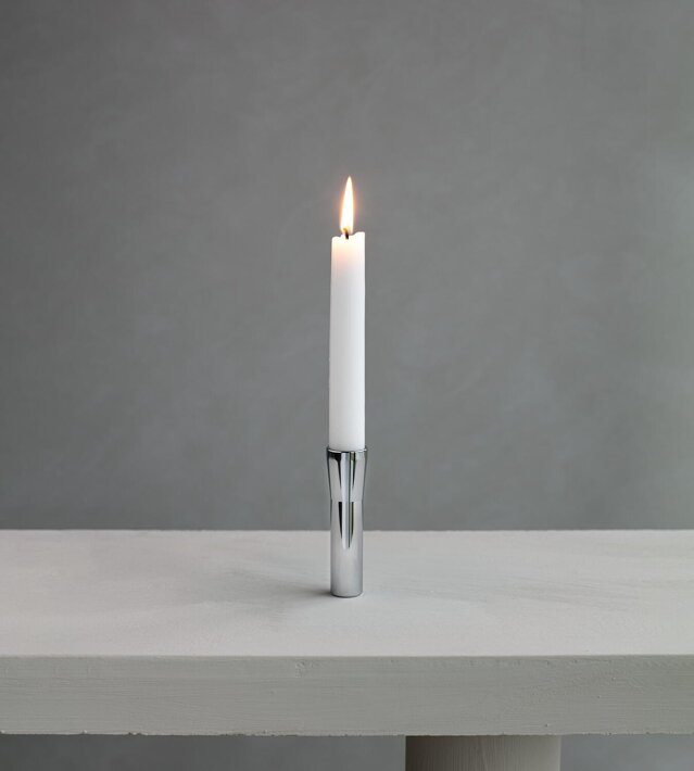 Úzky chrómový pilier na vysoké sviečky pre modulárny svietnik