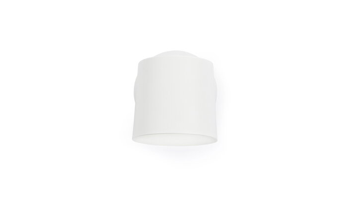 Biela nástenná lampa s dreveným podstavcom bez napájacieho kábla