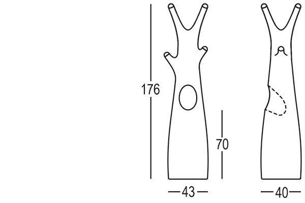 Technický nákres 2D rozmery samostatne stojaceho vešiaka Godot