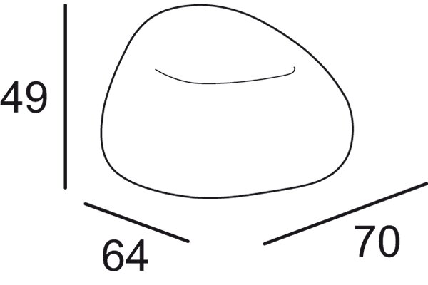 Technický nákres 3D rozmery detského kresla Gumball Junior