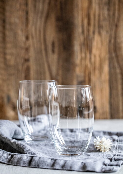 Okrúhle minimalistické poháre na vodu z bezolovnatého krištáľu