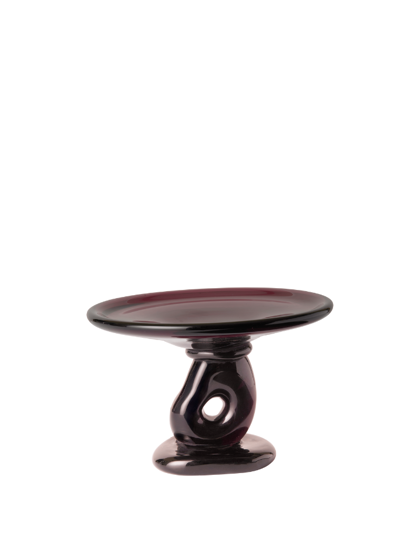Sklenený podnos Damo Centrepiece, malý – červený