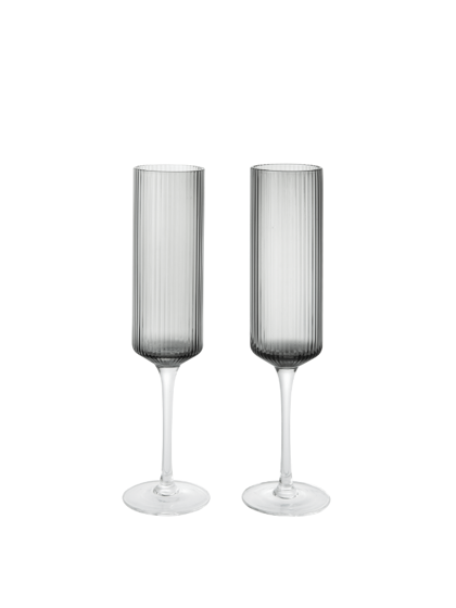 Poháre na šampanské Ripple Flutes, set 2 ks – dymové
