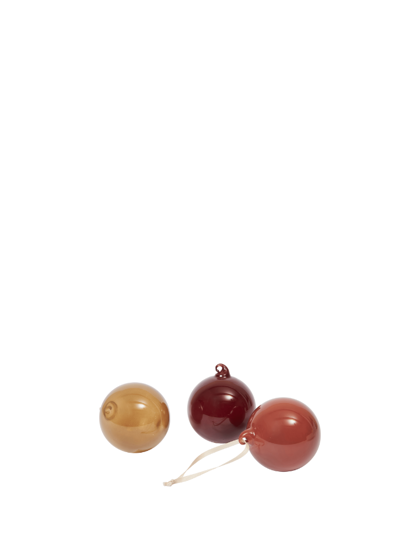 Vianočné ozdoby Glass Baubles, Roseate Opaque, M, set 3 ks – matný mix