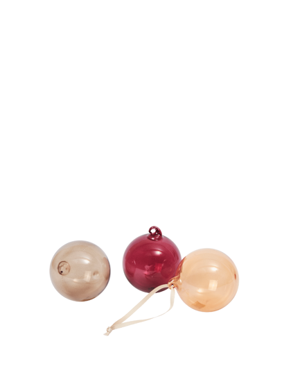 Vianočné ozdoby Glass Baubles, Roseate Translucent, M, set 3 ks – číry mix