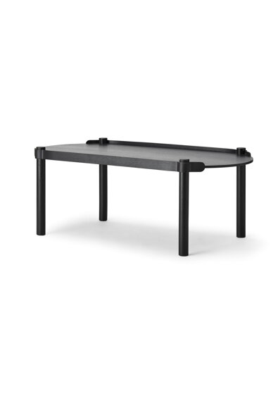 Stolík Woody Table, oválny – čierny dub