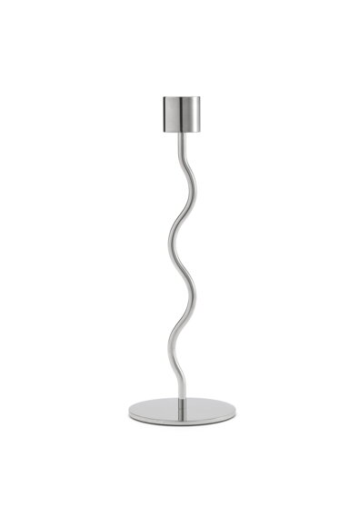 Svietnik Curved Candlestick – strieborný