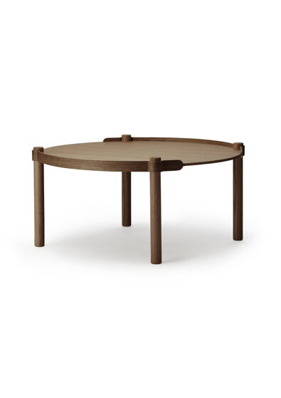Stolík Woody Table, okrúhly – tmavý dub