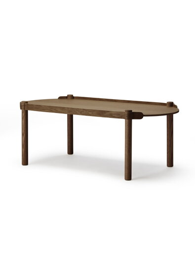 Stolík Woody Table, oválny – tmavý dub