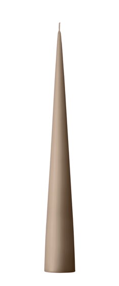 Kónická sviečka Cone Soft Clay Matt, 25 cm, set 2 ks – svetlohnedá
