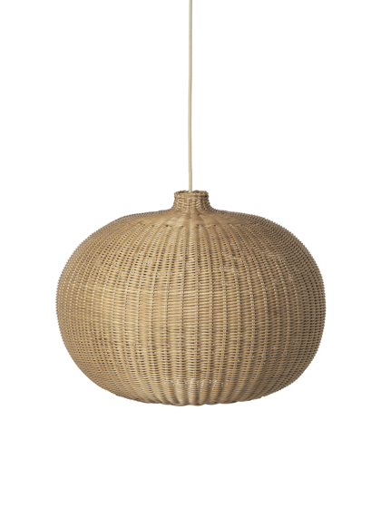 Ratanové tienidlo Braided Belly Lampshade, guľa – prírodné