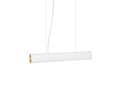 Závesná lampa Vuelta, malá – biela/mosadzná