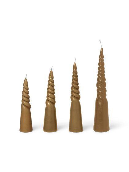 Sviečky Twisted Candles, set 4 ks – žlté