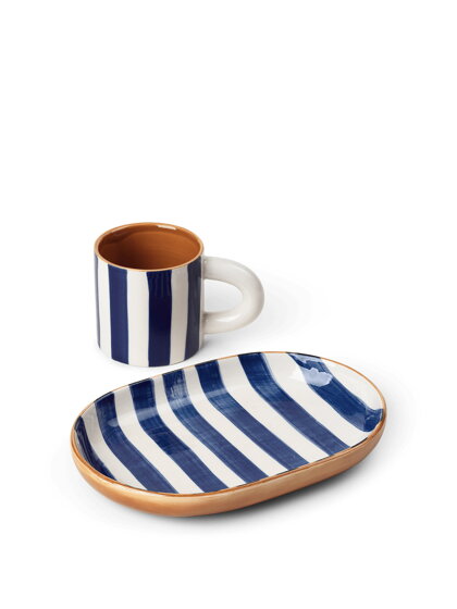 Detský set šálka a tanierik Milu Snack Set – modrý