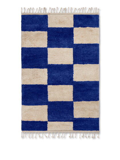 Tkaný koberec Mara, veľký – modrý/sivobiely