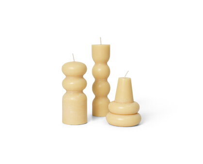 Sviečky Torno Candles, set 3 ks – svetložlté