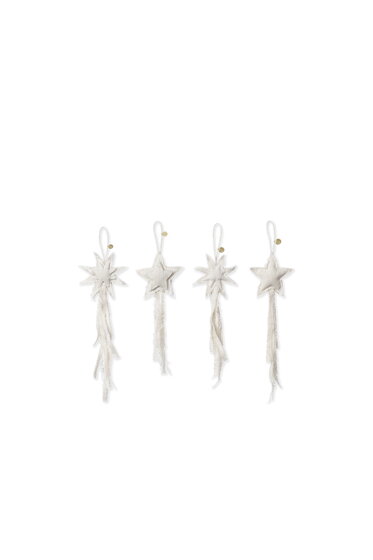 Vianočné ozdoby Vela Star, set 4 ks – prírodné