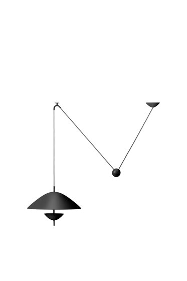 Závesná lampa Lod – čiernené železo