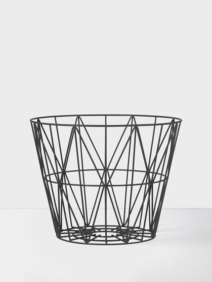 Drôtený kôš Wire Basket, malý – čierny