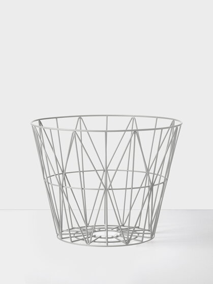 Drôtený kôš Wire Basket, malý – svetlošedý
