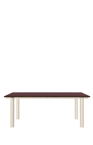 Jedálenský stôl Atura, 200 x 90 cm – kašmírový/tmavočervený