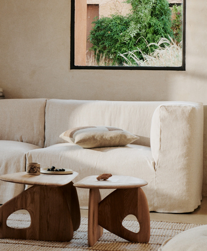Modulárna rohová sedačka Catena Loose Drape – prírodná