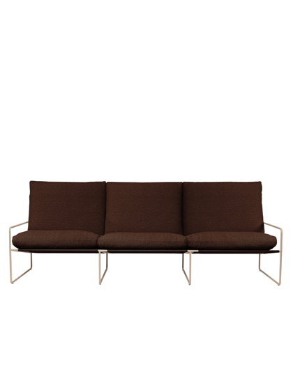 Pohovka Desert Pure Bouclé, 3-miestna – tmavohnedá/kašmírová