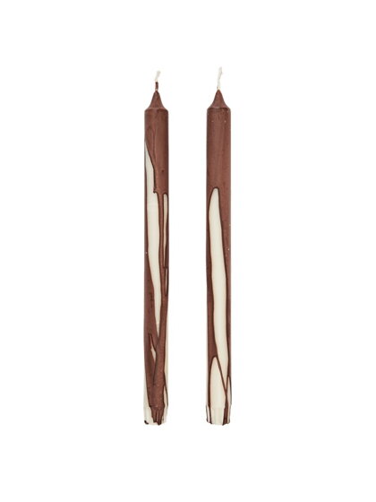 Sviečky Dryp Candles, set 2 ks – tmavohnedé