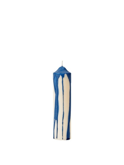 Sviečka Dryp Pillar Candle – tmavomodrá
