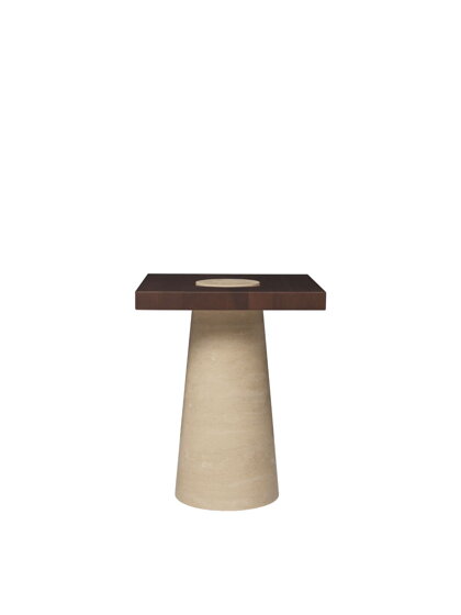 Príručný stolík Grova – travertín/jaseň