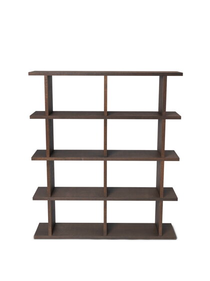 Knižnica Kona Bookcase 2x4, Dark Stained Oak – hnedá/dub