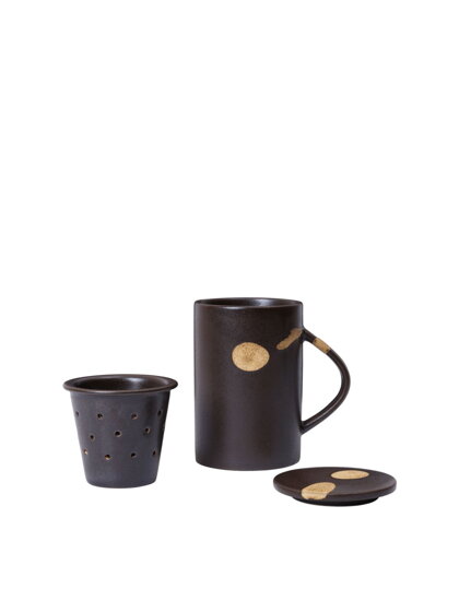 Hrnček na čaj s infuzérom Koyo  – tmavohnedý/svetlohnedý