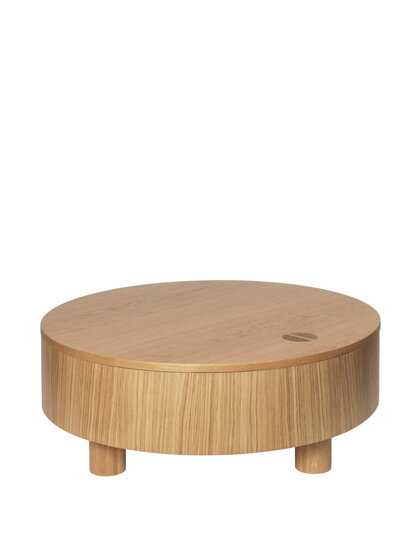 Konferenčný stolík Olles Storage Table, Ø 80 – prírodný dub