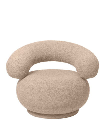 Kreslo Orbo Raw Bouclé – prírodné