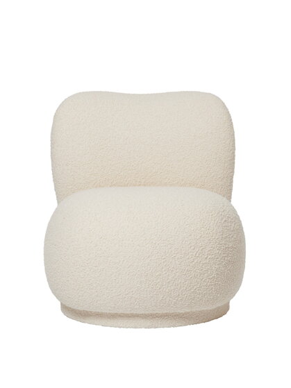 Kreslo Rico Piccolo Nordic Bouclé, otočné – off-white