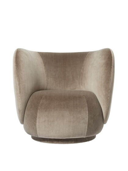 Kreslo Rico Devoré Velvet Flint Grey, otočné – sivé