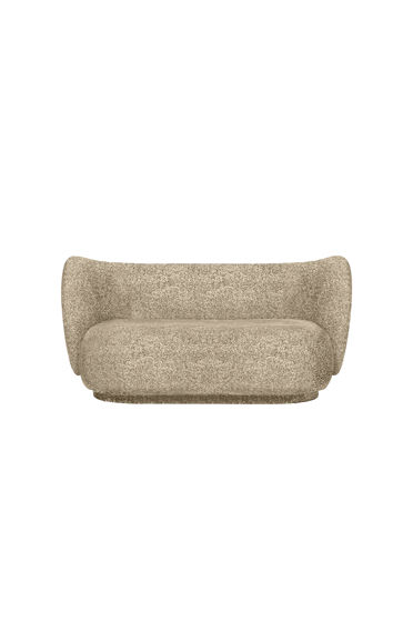 Pohovka Rico Poppy Velvet, 2-miestna – krémová/čierna