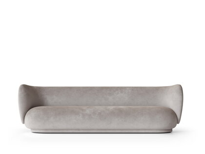 Pohovka Rico Faded Velvet Concrete, 4-miestna – sivá