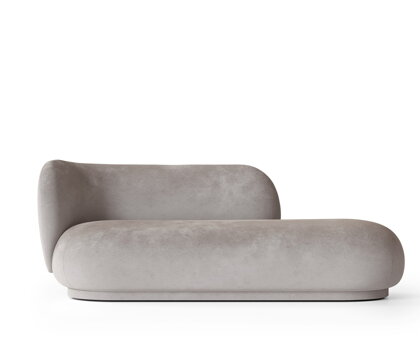 Leňoška Rico Divan Left Faded Velvet Concrete – sivá
