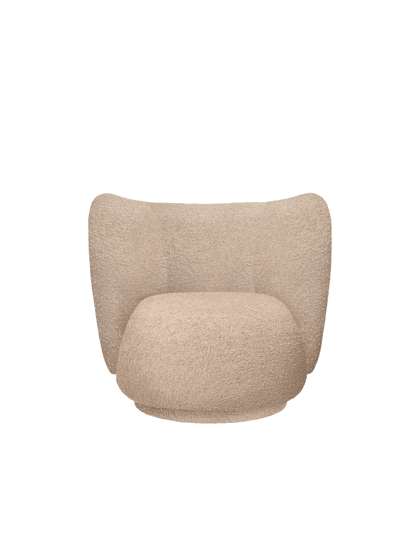 Kreslo Rico Raw Bouclé – prírodné