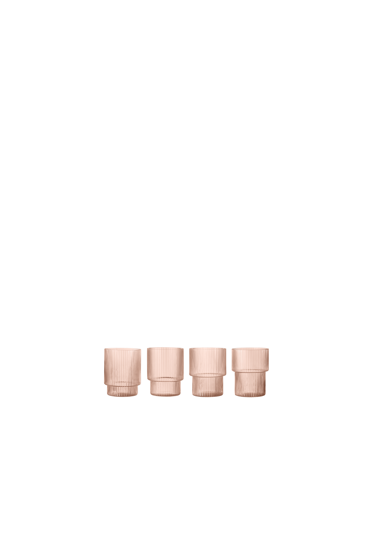 Poháre Ripple, set 4 ks – svetloružové