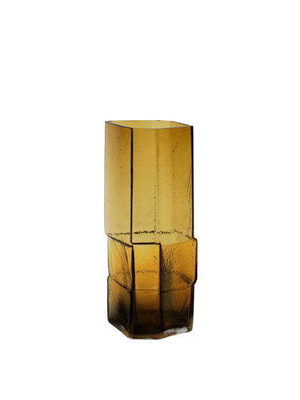 Váza Muro Recycled Amber, stredná – jantárová